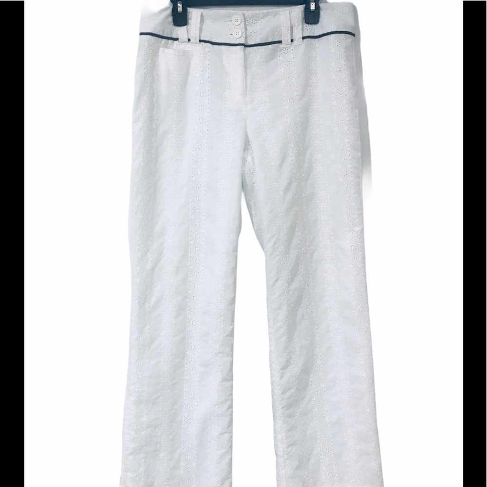 Oscar De La Renta Embroidered Pants Sz10
